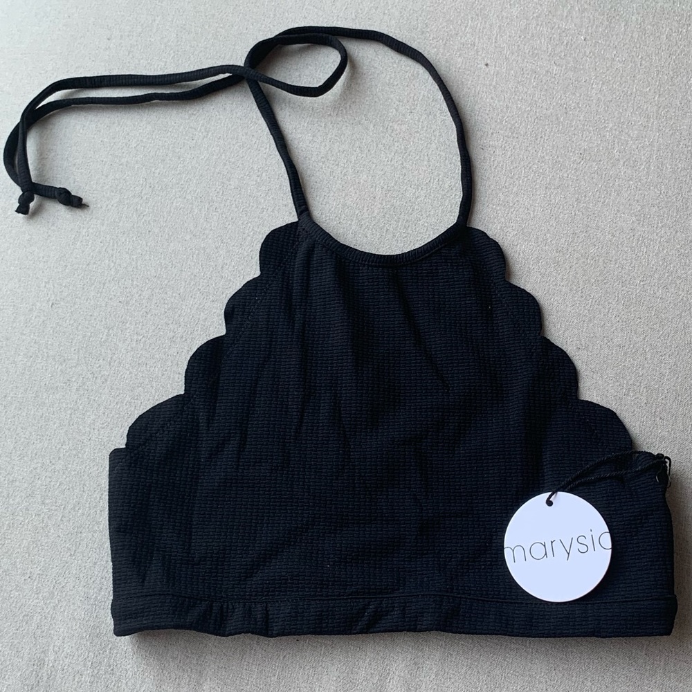 Marysia Swim Mott top scalloped bikini black XS